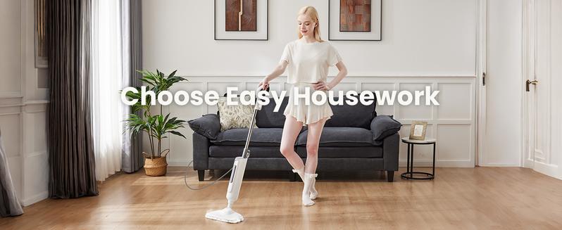 Sweet Furniture F Steam Mop for Floor Cleaning,Lightweight Floor Steamer Cleaner for Hardwood/Tile/Laminate Floors Carpet, 2 Washable Pad