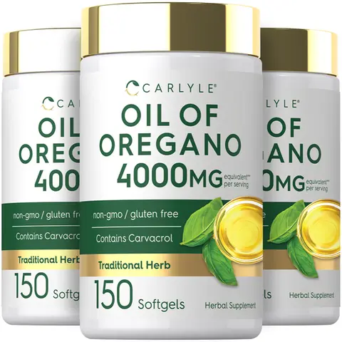 Carlyle 3 Pack of Oregano Oil 4000mg - 150 Softgels - Non-GMO & Gluten Free Formula