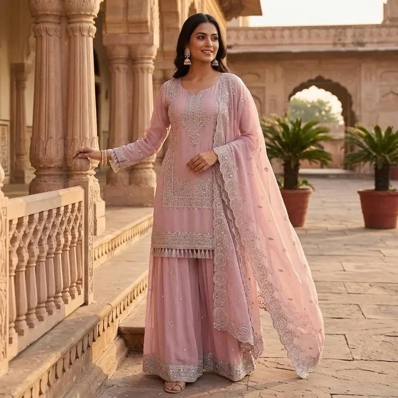 Indian and Pakistani Traditional Women's Dress - Ethnic Formal Wear for Weddings, Festivals Elegant Clothes