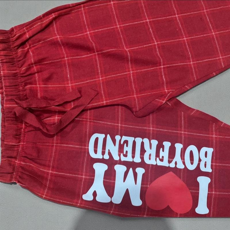 I Love My Boyfriend , I Love My Girlfriend Pjs , Flannel Pjs Pajama Pants Nightwear