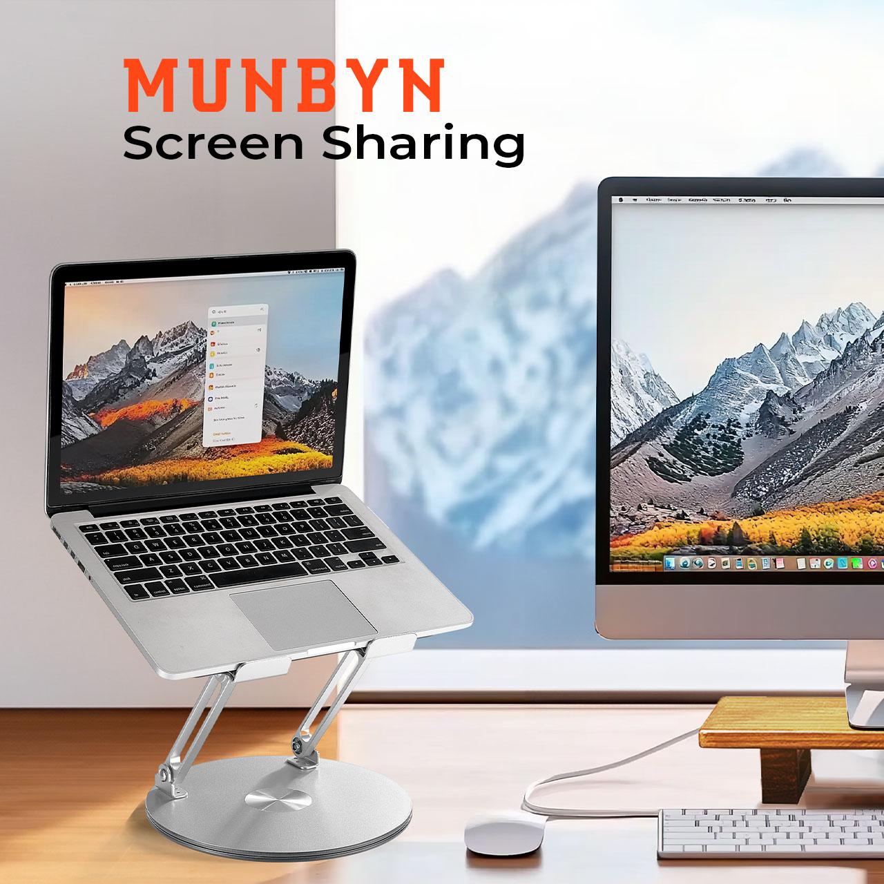【MUNBYN 360° Rotating Laptop Stand】Adjustable Foldable Aluminum Laptop Stand, 2-in-1 Multifunctional Laptop Stand Hub for Gaming laptop & Mobile stand,Gray 【MUNBYN 360° Rotating Laptop Stand】Adjustable Foldable Aluminum Laptop Stand, 2-in-1 Multifunctional Laptop Stand Hub for Gaming laptop & Mobile stand,Gray