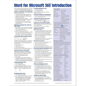 Word for Microsoft 365 (Office 365) Introduction Quick Reference Guide - Windows Version (Cheat Sheet of Instructions, Tips & Shortcuts - Laminated Card) Pamphlet – June 3, 2019