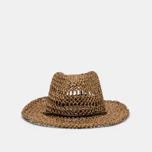 Dolce Vita THICK WEAVE COWBOY HAT DARK BROWN