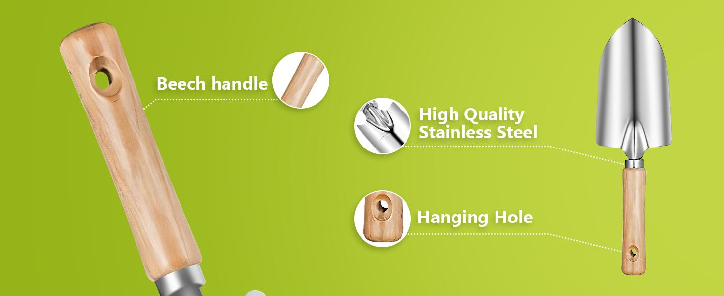 Gardening Tool Set, Saraily Stainless Steel Heavy Duty Gardening Tool Set, with Non-Slip Rubber Grip, Storage Tote Bag, Outdoor Hand Tools, Ideal Gardening Gifts for Women