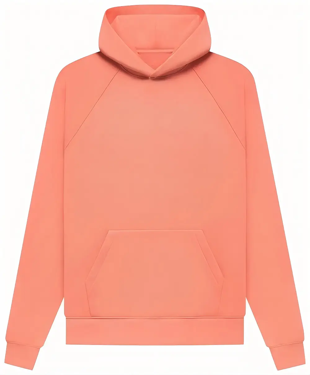 Casual Long Sleeve Pullover Hoodie, Soft Plain Sweatshirt in Vibrant Coral for Everyday Outfits, Sweatshirts