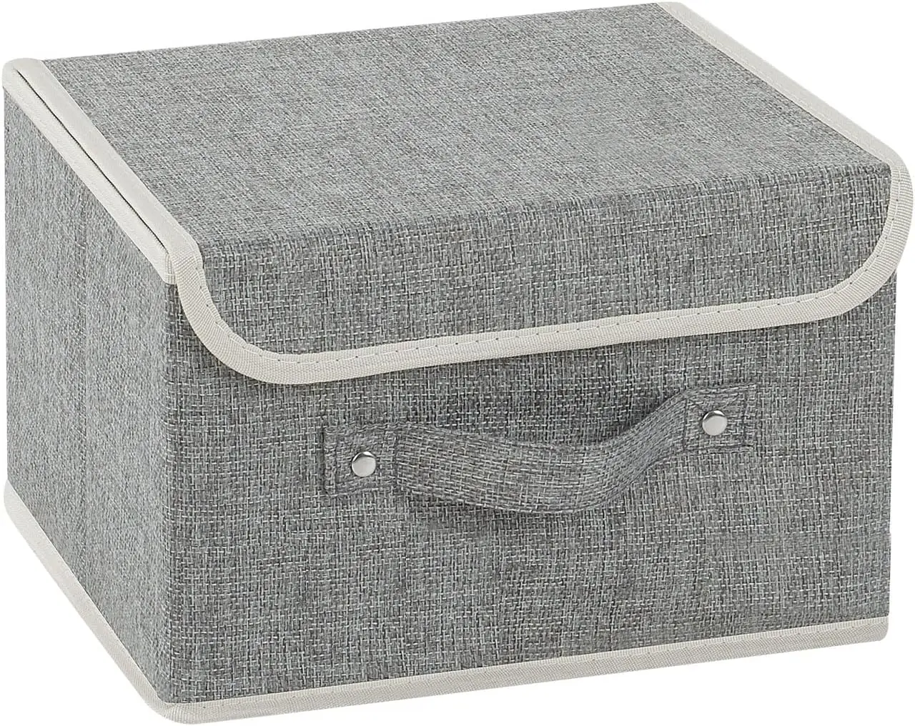 Foldable Fabric Storage Bin with Lid, Collapsible Closet Organizer Box with Handles, Washable PP Panel Storage Cube for Underwear, Socks & Clothes, Grey