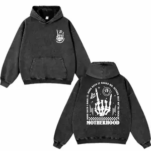 Vintage Motherhood Some Days I Rock It Washed Hoodie, Mother Apparel, Oversized Menswear And Women Menswear Tops, Gym Pump Cover, Hip Hop Y2K Graphic Apparel, Gift for Her