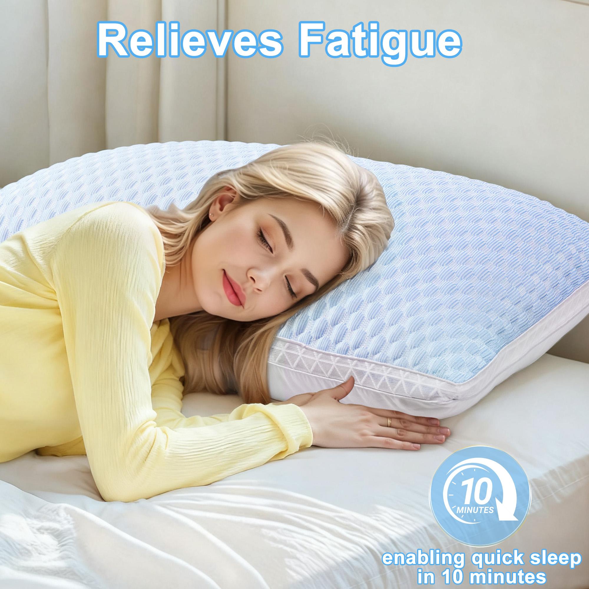 2PCS Raybee Luxury Neck Pillows -Queen Size ,Adjustable Hotel Quality Pillow for Sleeping,Breathable Fabric with Gentle Massage Dots,Festival gifts, Decor Bedroom Accessories [Black Friday]