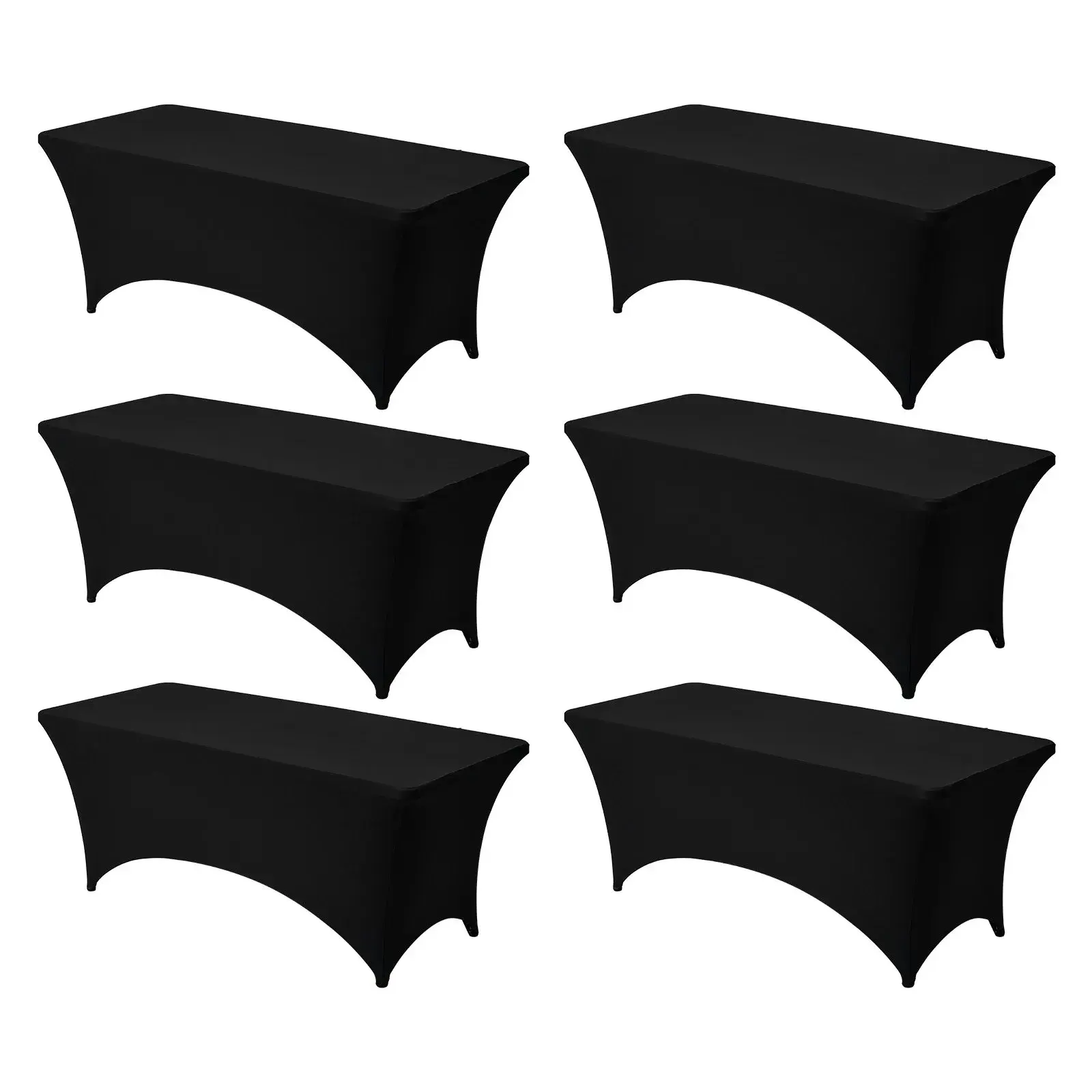 【Summerfinds】VEVOR 6 Pack Table Cloth for 6FT Rectangular Fitted Events,Wrinkle-Resistant Stretch Black Table CoversWashable Spandex Tablecloth Protectorfor PartyWeddingCocktailBanquetFestival 
