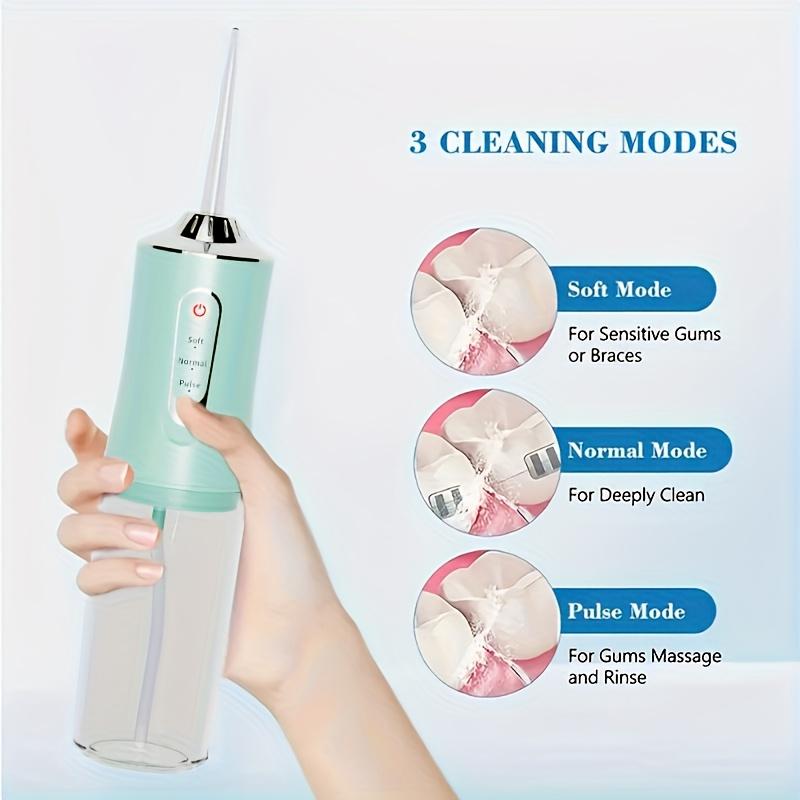 USB Rechargeable Home Mouthwash, Powerful Portable Irrigator with 3 Modes And 4 Nozzles for Teeth Cleaning, Travel Cordless Oral Rinser, Travel Dental Rinse, Home Electric Pulse Dental Cleaner, Father's Day Gift, Holiday Gift, Christmas Gift