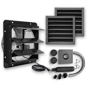 DIY Generator Shed Ventilation & Exhaust Kit With Cooling System B093735Q1F High-Flow Shutter Fan Flexible Exhaust Extension Weatherproof Vents Cable Grommets