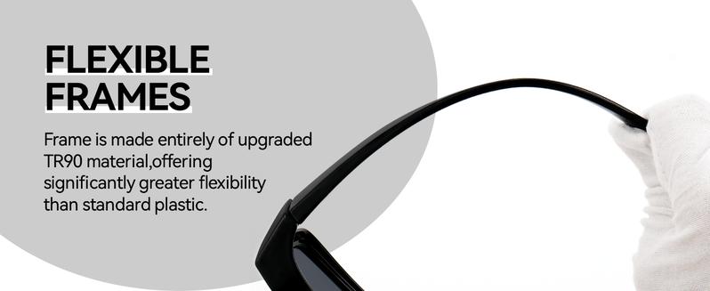 Meeloog Polarized Fit Over Glasses Sunglasses, Square Lightweight Wrap Around Shades For Women ST0898