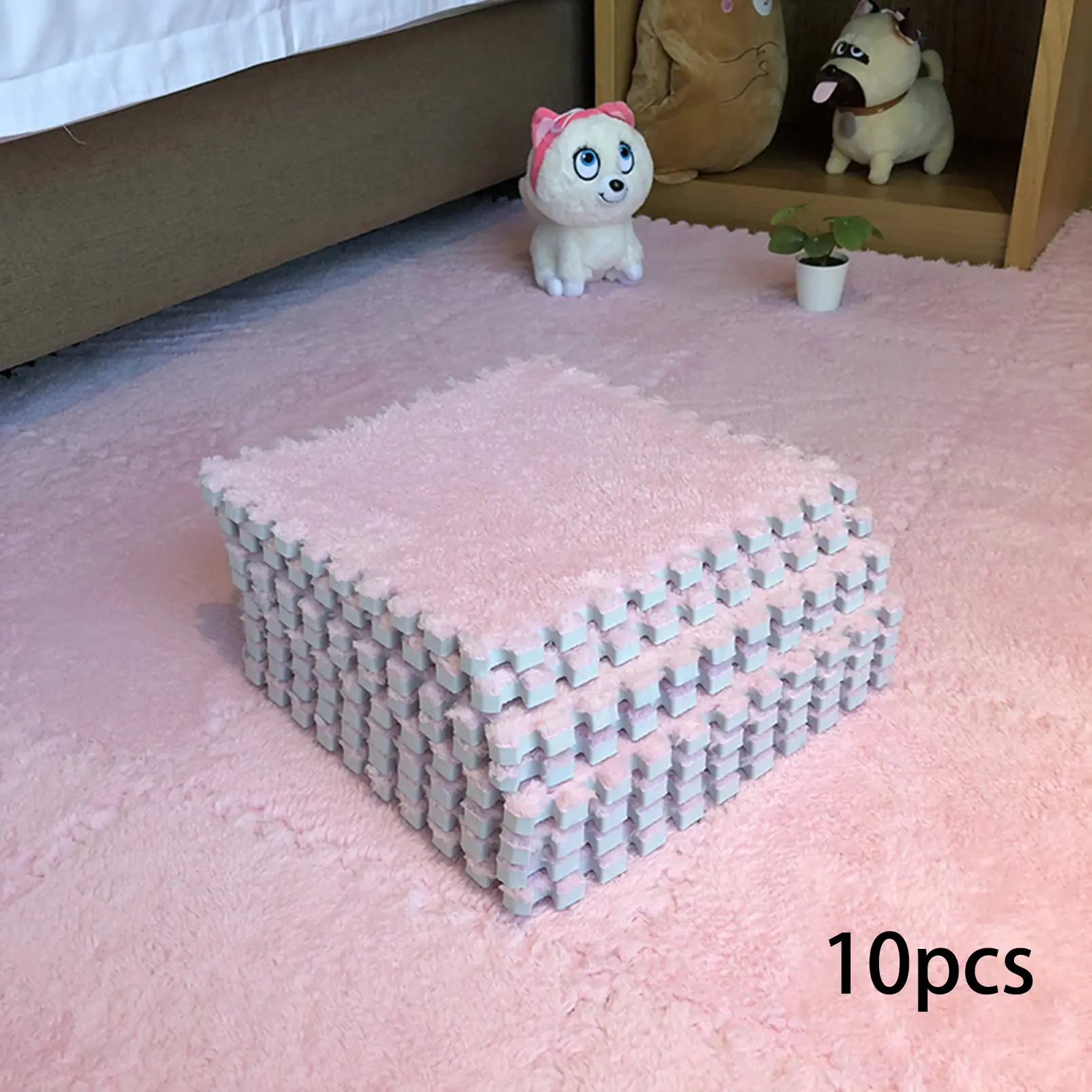 10 Pack Creative Foam Carpet Tiles, Solid Color Square Mats, Eva Interlocking Floor Pads for Yoga Gym Home Decor Artistic Houseware, Home Decor Rugs, Room Mat