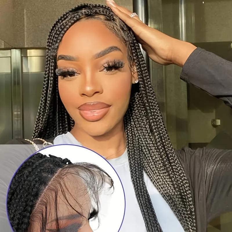 30 Inch Full Lace Braided Wig – Extra Long Box Braids, Natural Hairline, Glueless & Ready to Wear