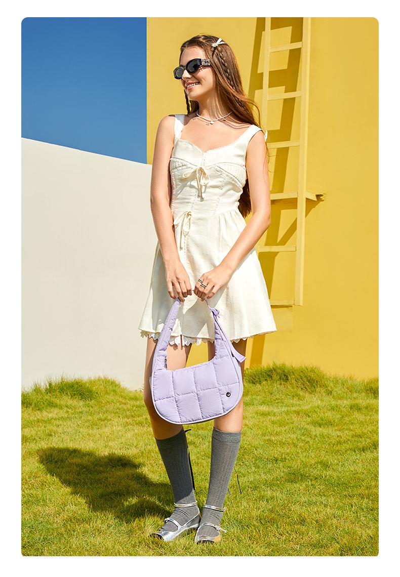 WESTBRONCO TikTokShopSpringGlowUp Crescent Shoulder Bag 2026 Viral Small Puffy Fashion Stylish with 2 Side Pockets Adjustable Strap for Women Waterproof Lightweight Travel Gym Dating Purse for Spring Trendy Gift for Her SpringStatements