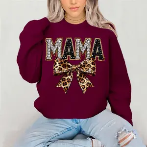 Mama FAUX JEWELS Crewneck Sweatshirt Gildan THIS IS A FLAT PRINT TO LOOK LIKE JEWELS Everyday Style Super Soft Unisex Fit Streetwear Graphic Top warm Womenswear Casual Printed Long Sleeved