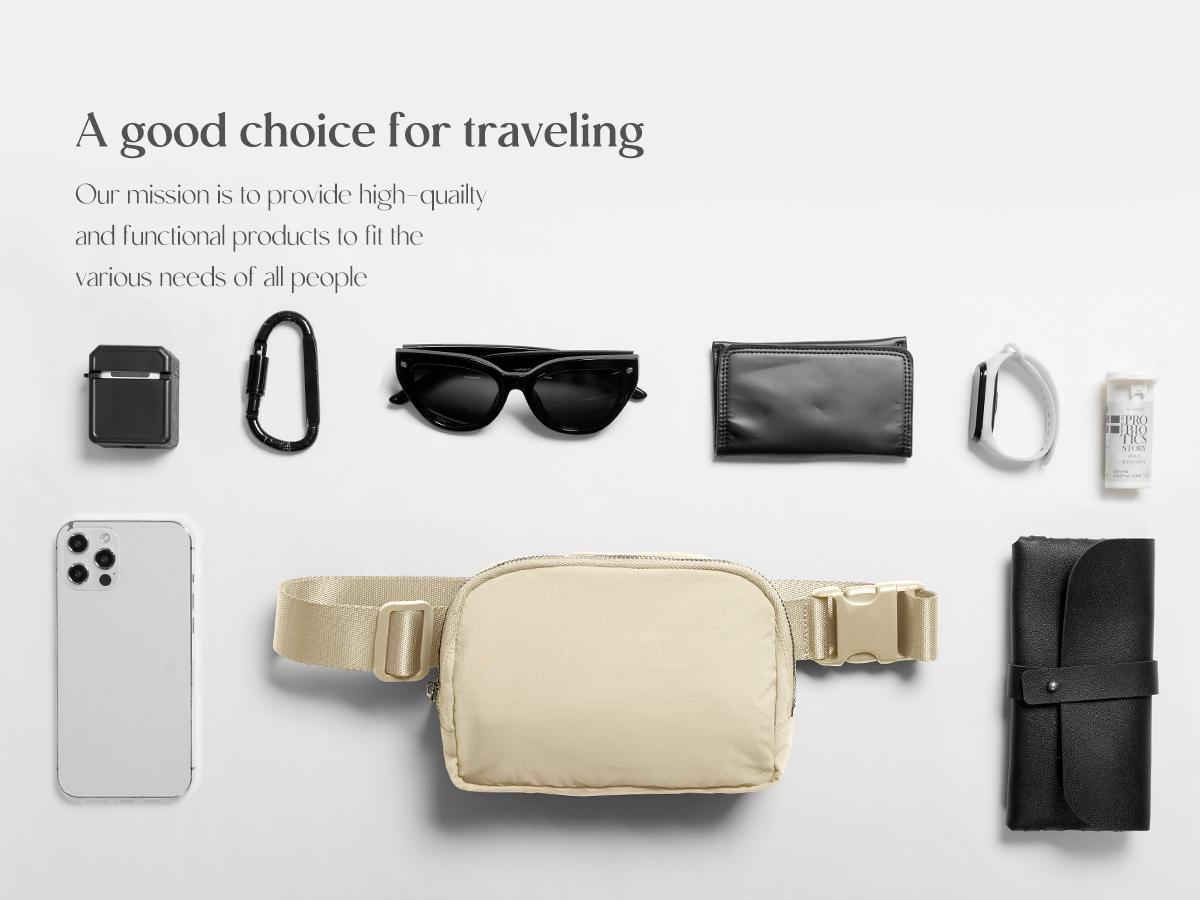 ODODOS Unisex Mini Belt Bag with Adjustable Strap Small Fanny Pack for Workout Running Traveling Hiking