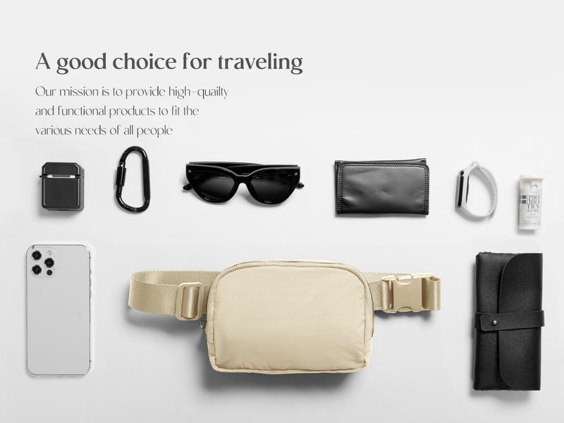 ODODOS Unisex Mini Belt Bag with Adjustable Strap Small Fanny Pack for Workout Running Traveling Hiking