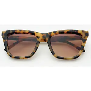 Lucy Womens Fashion Cat Eye Sunglasses By FRYERS Eyewear - Milky Tortoise