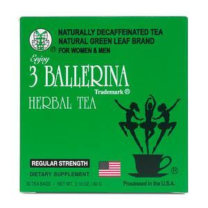 3 Ballerina Herbal Tea Regular Strength 30 Tea Bags Naturally Decaffeinated