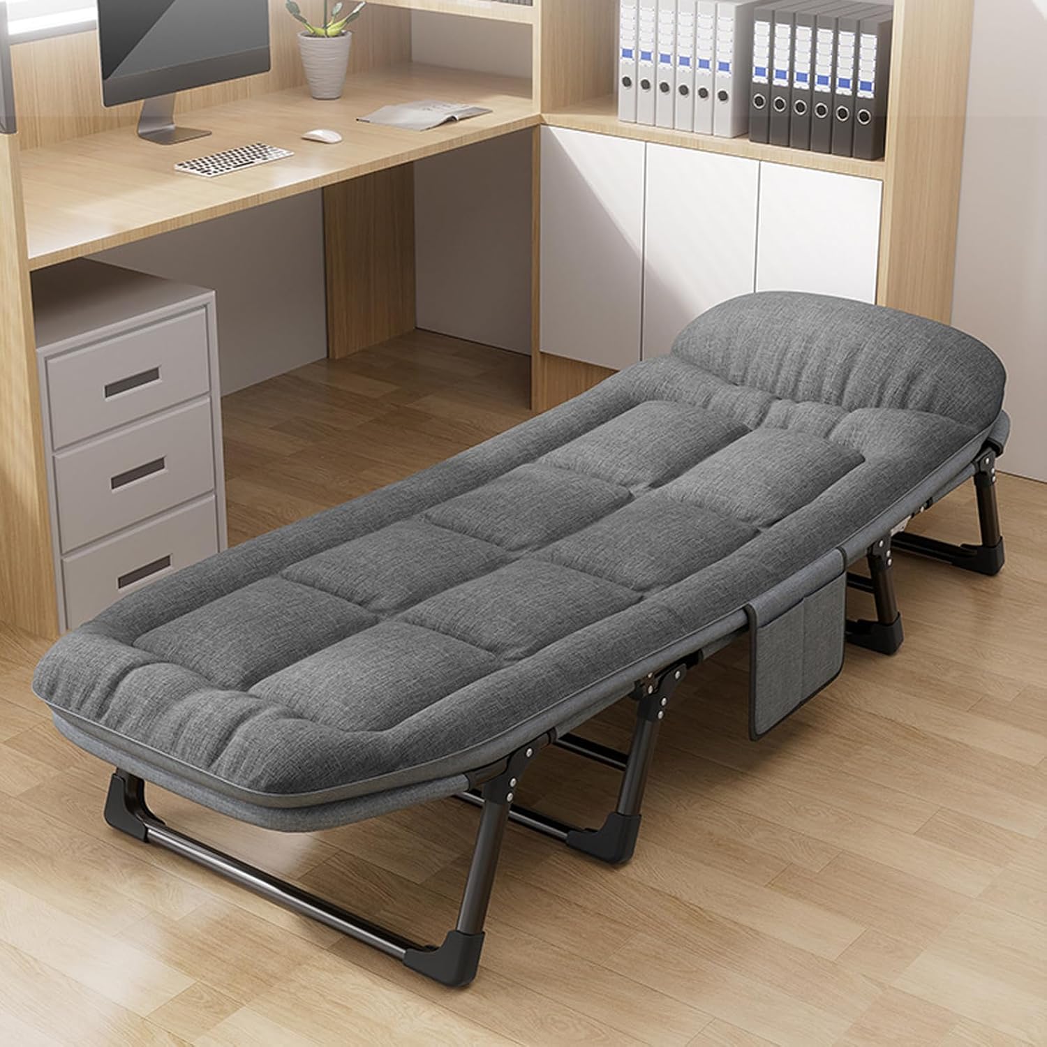 78.7”x26”x11.8” Foldable Bed with Memory Foam - 6-Position Adjustable & 700lb Capacity Picnic Chair Camping Lounger Outdoor Chair