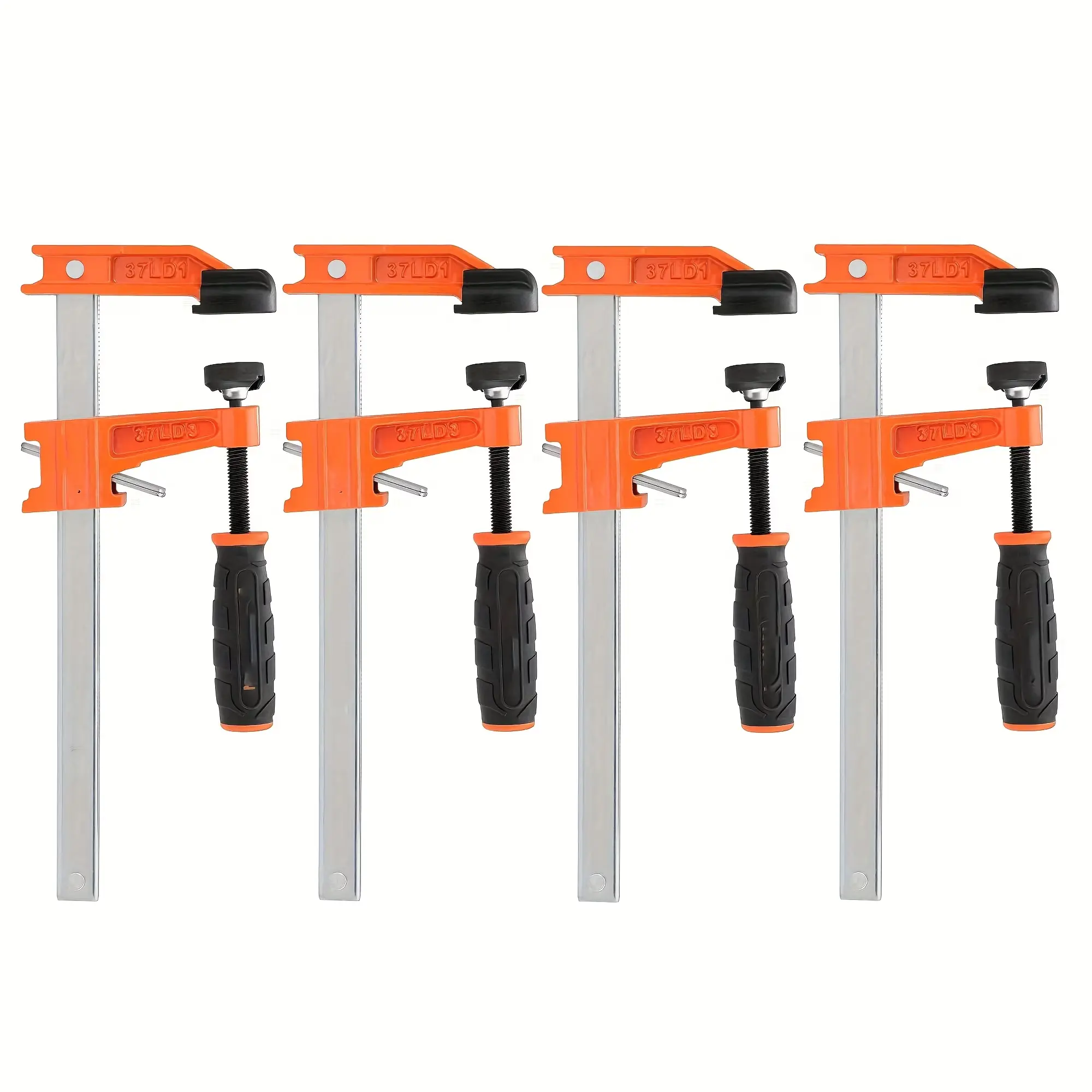 4Pcs 6 Inch F Clamp Bar Clamp Set, Heavy Duty Woodworking Quick Release Bar Clamps with Non-Slip Rubber Handle, 2-1/2 Inch Throat Depth Metal F Style Clamps for Wood Gluing Furniture Assembly DIY Carpentry