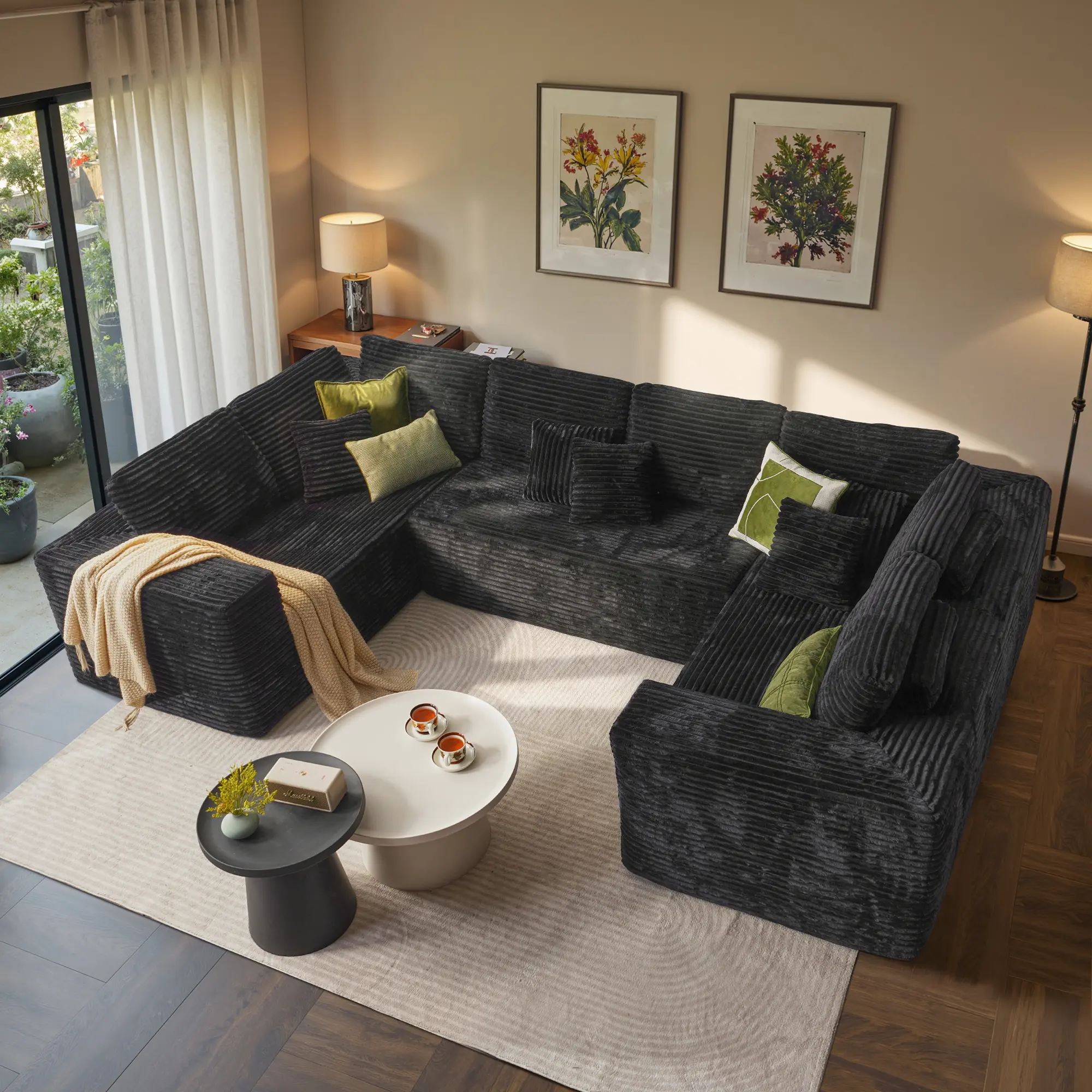 Style 4：Black Plush - 6 Seaters【4 Packages】