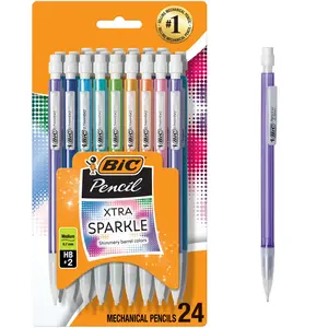 BIC Xtra Sparkle Mechanical Pencil – 0.7mm Medium Point, #2 Lead | 24 Pack