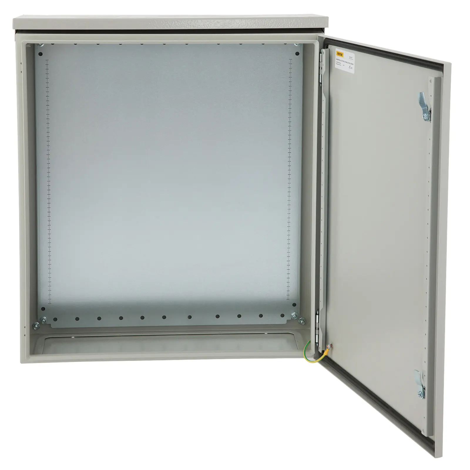 VEVOR UL-Tested NEMA 4 IP65 Waterproof Dustproof Cold-Rolled Carbon Steel Hinged Electrical Enclosure Housing, 24x24x8in Junction Box with Rain Hood & High-Strength Hinge, Industrial Protection, Mounting Hardware for Home Devices & Harsh Environments