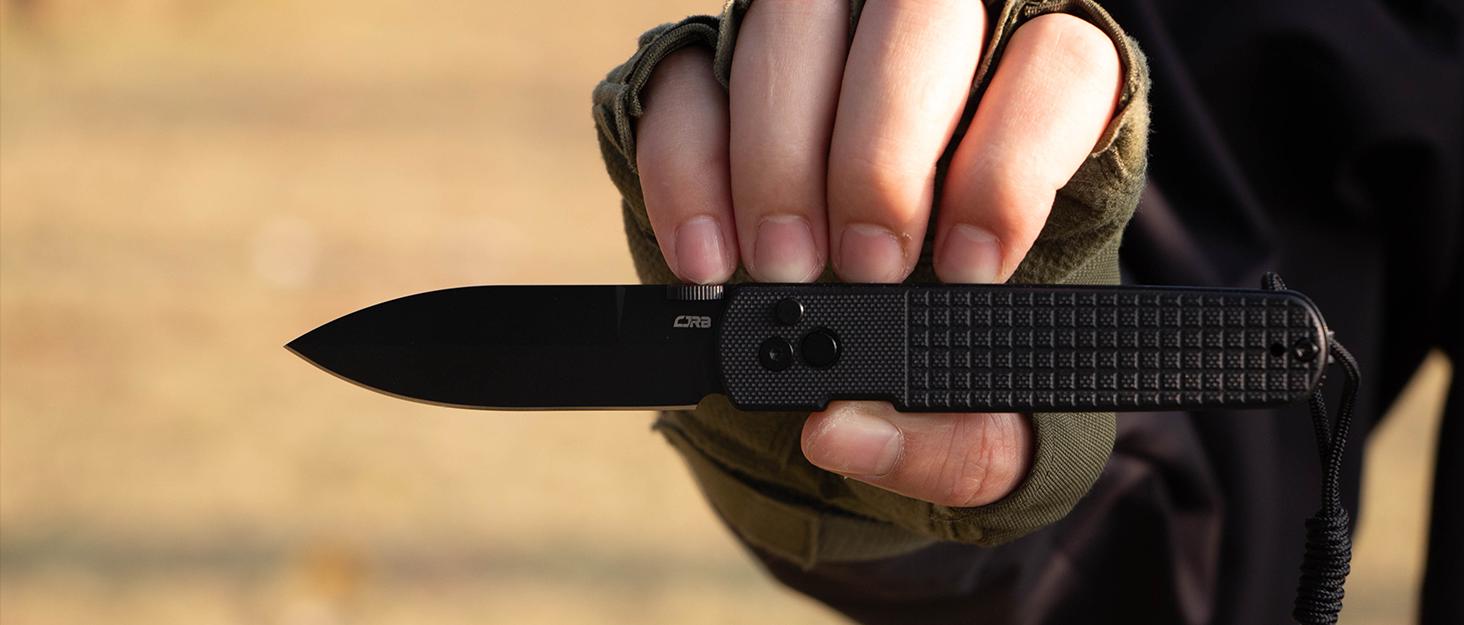 CJRB Locust Tool Knife for Men with 3.15'' AR-RPM9 Steel Blade and G10 Handle, Button Lock with Safety Switch EDC Knife for Camping and FathersDayGift