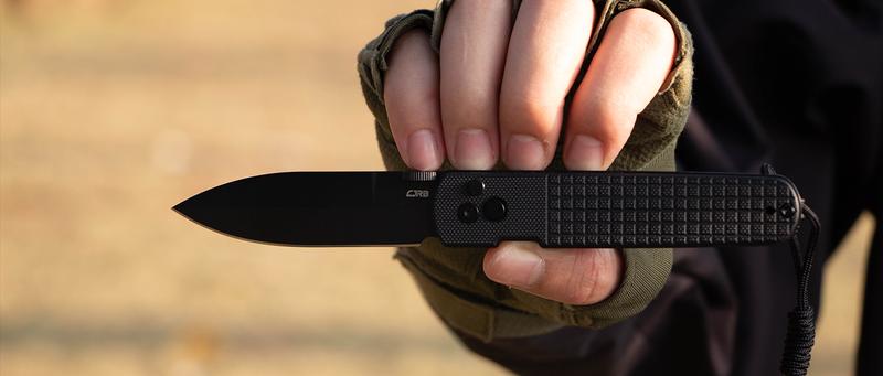 CJRB Locust Tool Knife for Men with 3.15'' AR-RPM9 Steel Blade and G10 Handle, Button Lock with Safety Switch EDC Knife for Camping and FathersDayGift