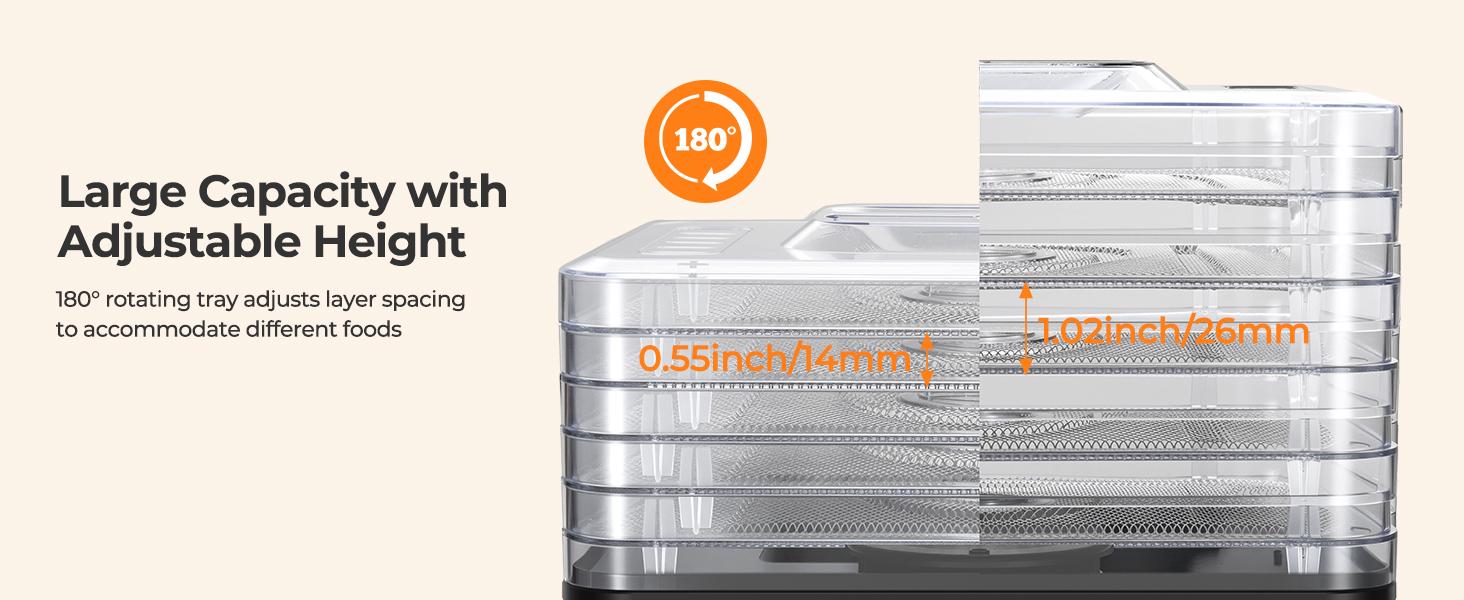 OSTBA Food Dehydrator, 5 Stainless Steel Trays, 400W Powerful Drying, 48H Timer & 95–160°F Temp Control, Quiet Small Dryer for Jerky, Fruits, Herbs, Mushrooms, BPA-Free, Recipes Included