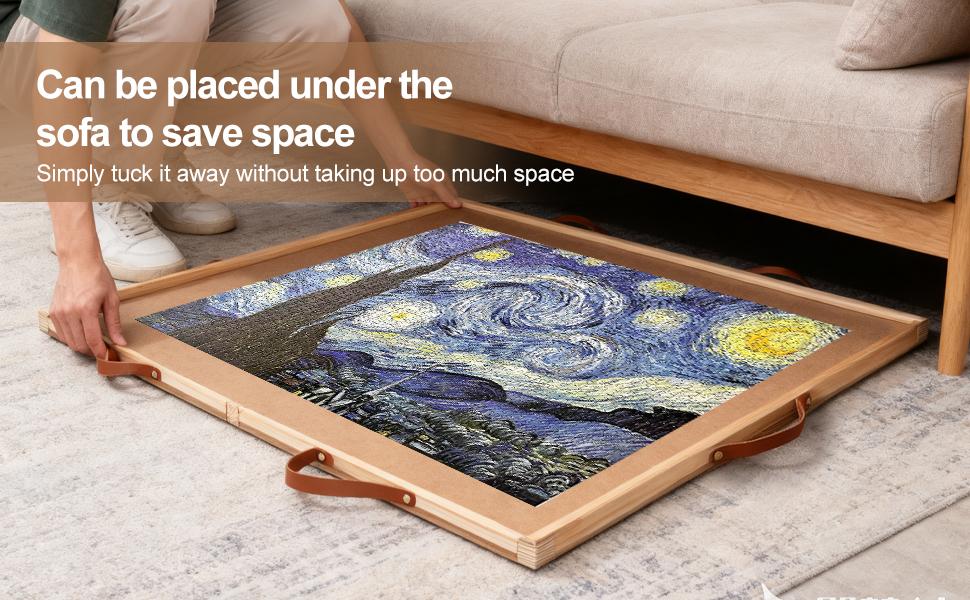 1500 Pieces Rotating Puzzle Board for Adults and Kids, 35" x 27" Wooden jigsaw Puzzle Table, 6 Drawers, Spinning Puzzle Board- Perfect Birthday