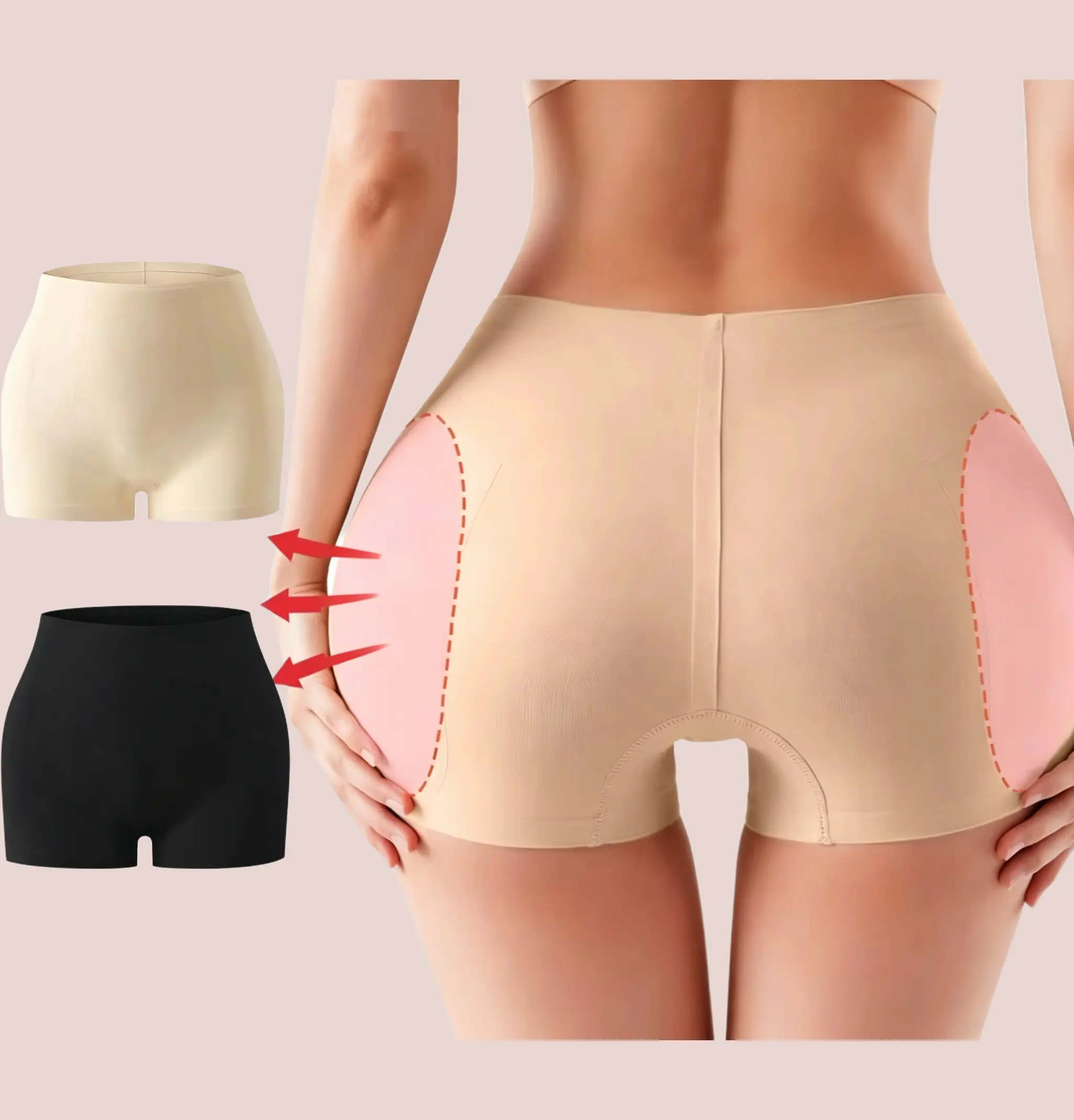 Women's Padded Butt Lifting Panties Hip Dip Filler Shapewear Tummy Control Body Shaper Seamless Hip Enhance Improve ateral hip indentation