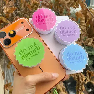 Do Not Disturb I'm Reading Phone Grip, Scalloped Edge Bookish Accessory, Introvert Reader Gift, Aesthetic Pastel Phone Holder, Bookworm Kindle Accessory, Cute Gift for Book Lovers, Trendy