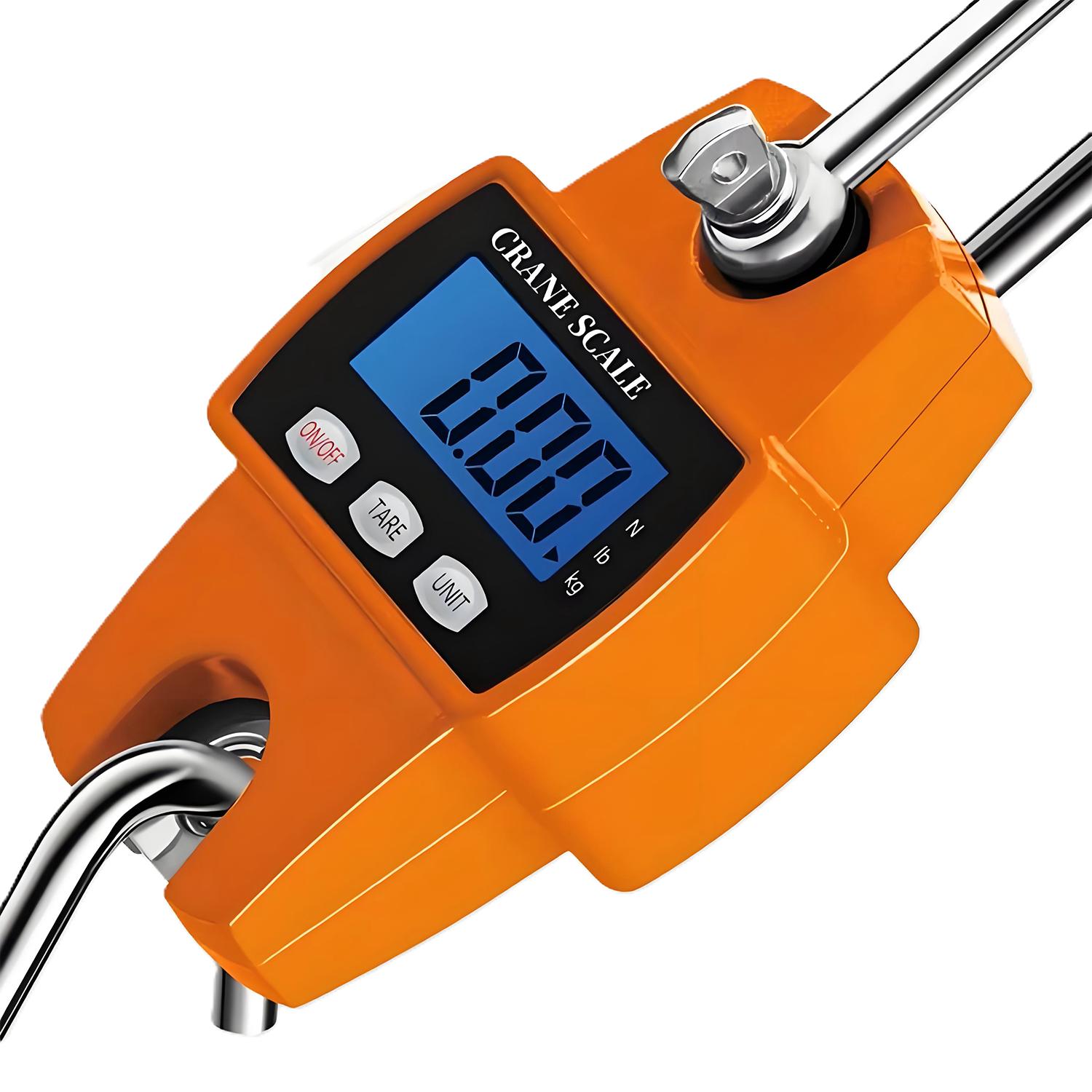 660LB/300KG Heavy Duty Digital Crane Scale - Industrial Compact LCD Metal Hanging Scale with Aluminum Body & Stainless Steel Hook for Garage, Farm, Hunting, Fishing & More (Orange) detail 6