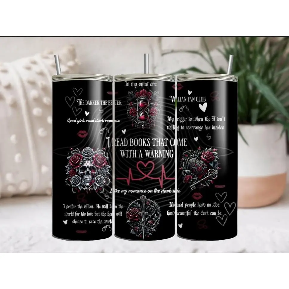 Dark Romance 20 oz Stylish Insulated Tumbler - Skinny Vacuum Insulated Tumbler with Insulation Feature, Flasks, Insulated Travel Tumbler