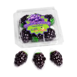 Raindrops Gummy Grapes Candy - 3.17oz Box, 5 Pieces (Pack of 1) - Centre-Filled Grape Gummies - Fun & Unique Individually Wrapped Candy - Ideal Sweet Snacks for Parties, Gifts, & Gatherings