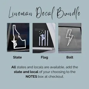 Bundle Package Lineman Decal – Waterproof Vinyl Sticker for Cars, Coolers & Accessories – Durable Multi-Purpose Decal