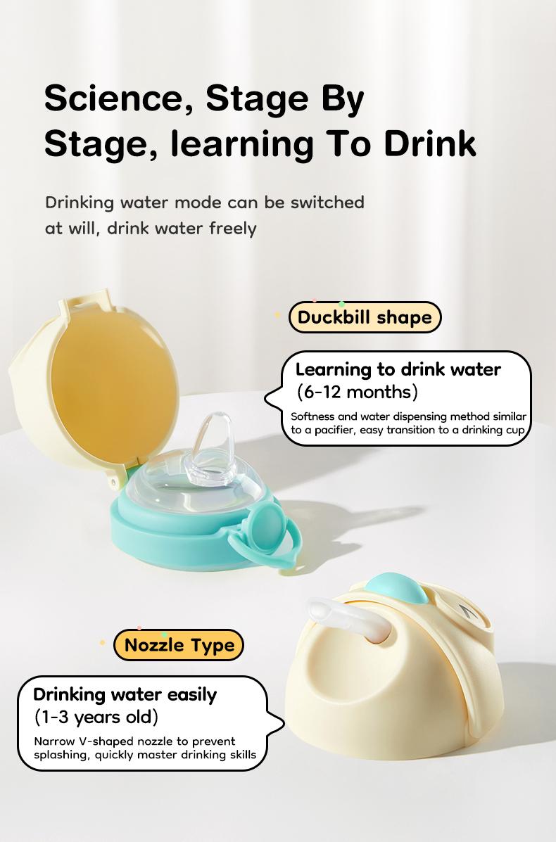 Dr.Isla PPSU Leakproof Sippy Cup, 2-in-1 Baby Training Cup with Weighted Straw, No Spill Anti-Colic Toddler Cup with Non-Slip Handles, Cute Diver Duck Design, BPA-Free, 6-12M, 1-3 Years, 240ml 9oz, Easter Basket Stuffers for Baby