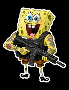 Tactical Bob the Operator  (two decals 2.5") Stickers