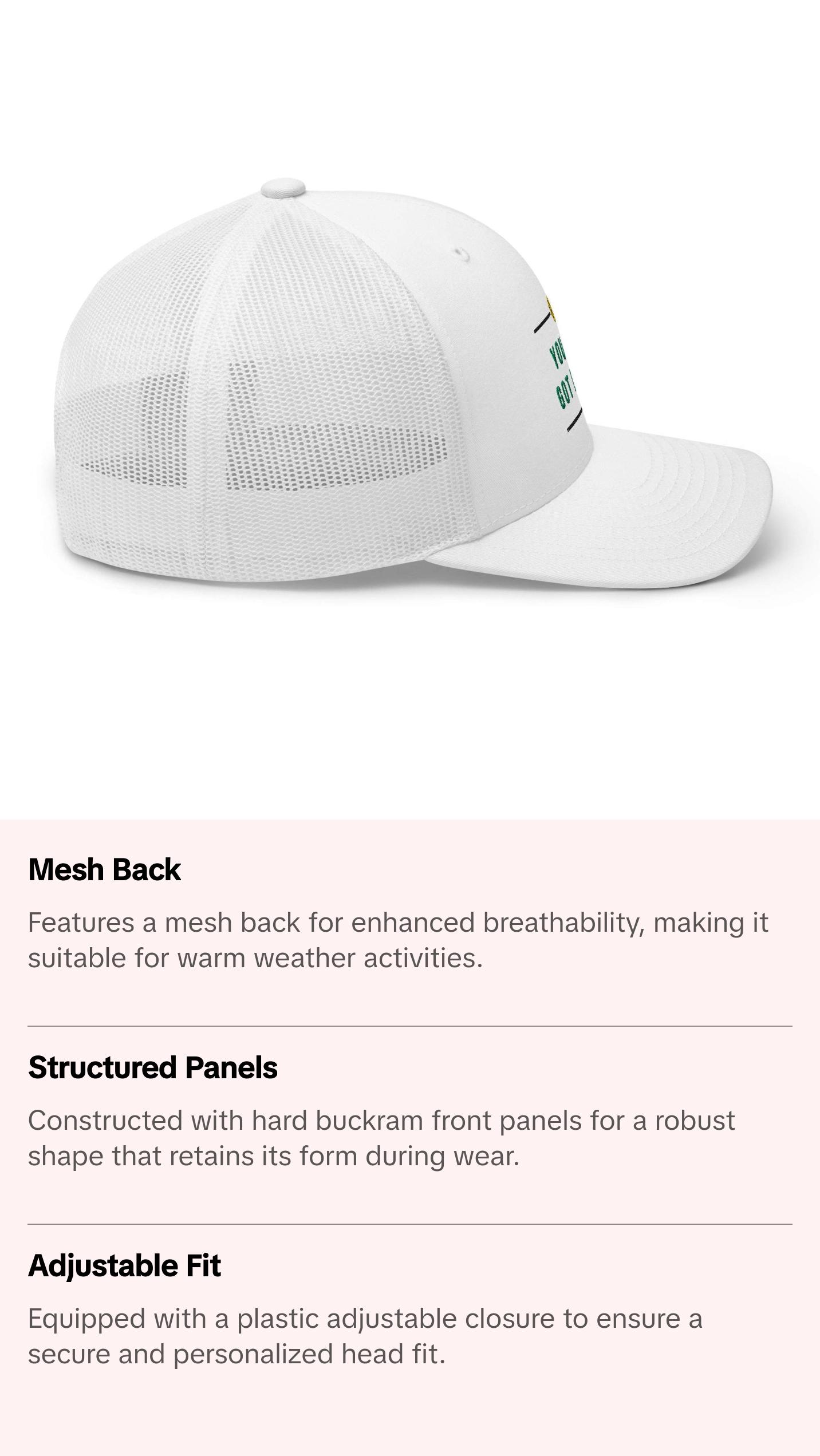 You just got Dinked - Performance Cap - Mesh Back - White only
