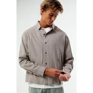 Pacsun Men's Plaid Cropped Flannel Shirt