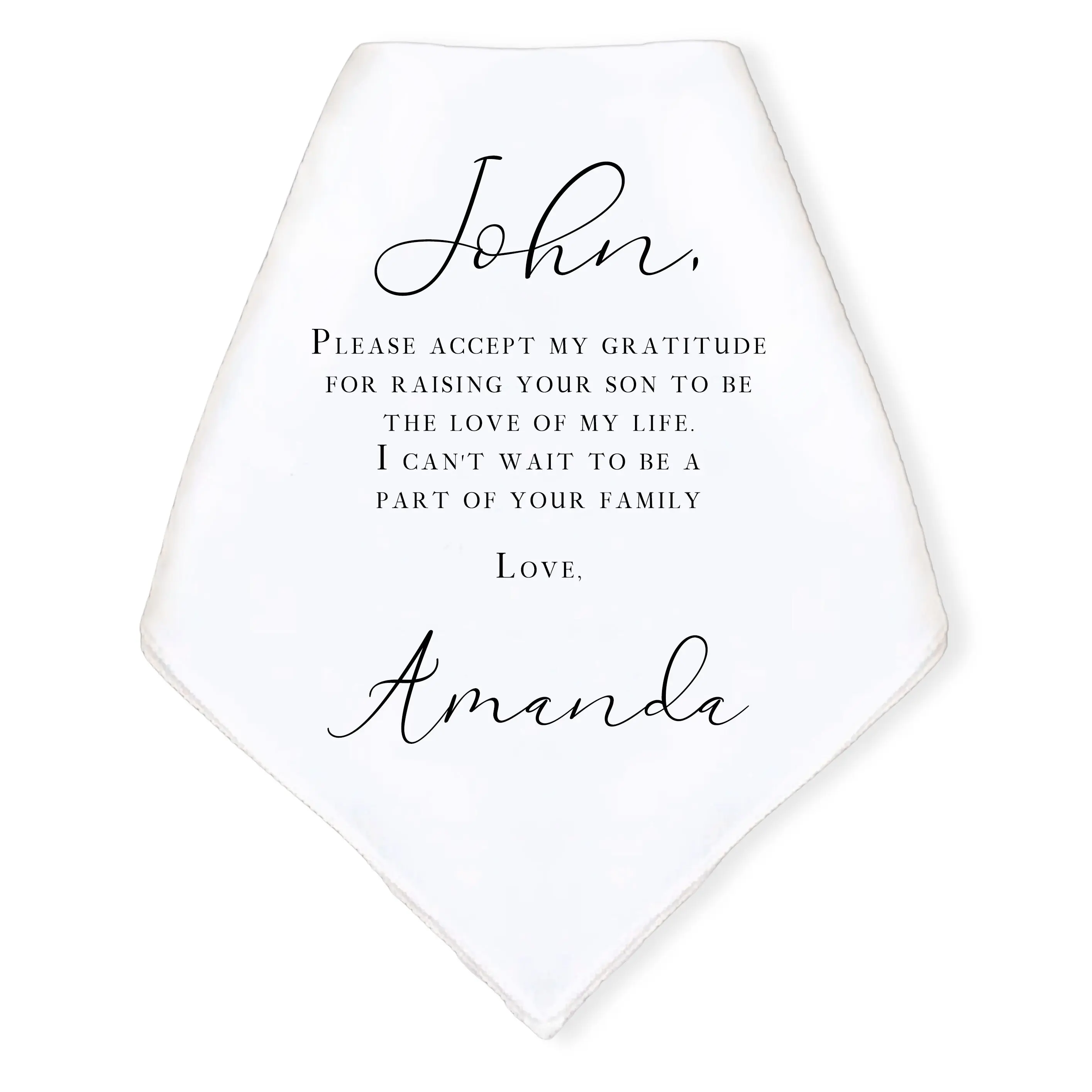 Personalized Father in Law Wedding Handkerchief - Custom Gift from Bride to FIL, Heartfelt Keepsake for Father of the Groom