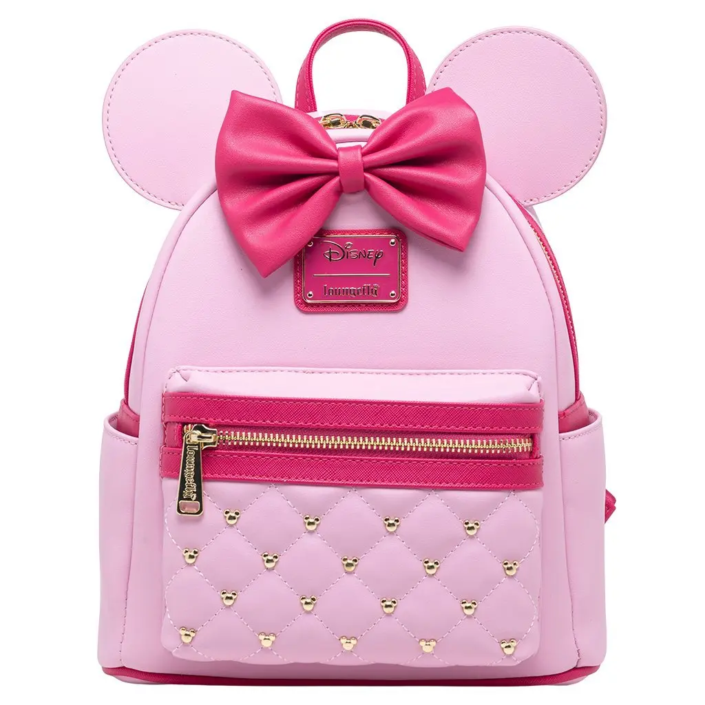 Loungefly Disney Minnie Mouse Classic Series Strawberry Macaron Mini Backpack - Cute Quilted Faux Leather Collectible Stylish Daypack for Women, Casual Wear Backpacks, Stylish Daypacks, Backpacks For Women
