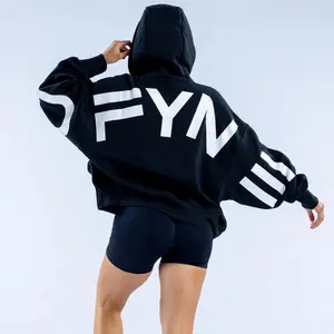 Signature Hoodie – Oversized Gym Hoodie for Women Long Sleeve Comfortable Fit with Boxy Fit Front Pocket & Drawstring Hood