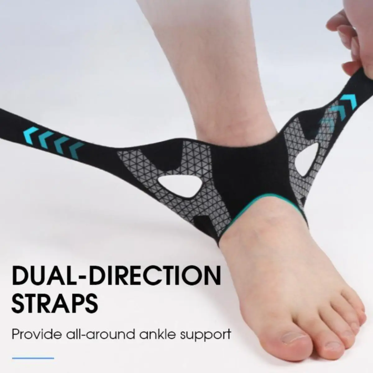 2-Pcs Ankle Compression Sleeves Set - High-Elasticity Hook & Loop Support Braces, Breathable Airflow Cutouts Butyl Rubber, Lightweight Full Motion Range Anti-Injury Gear for Gym, Daily Wear, Prop 65 Safe, M, XL