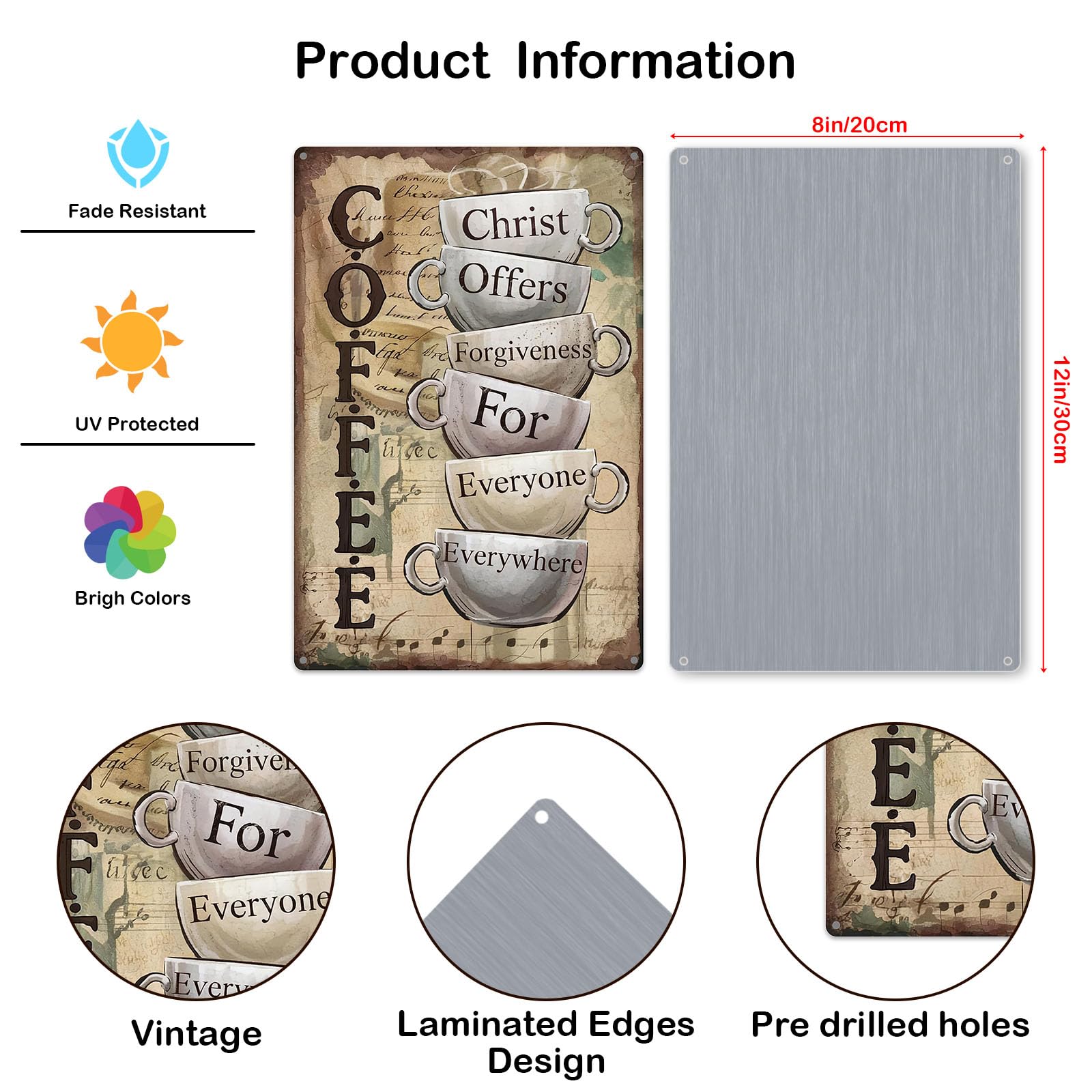 Christ Offers Forgiveness for Everyone 12x8 Metal Sign – Wall Art for Christian Kitchen & Indoor Porch, Rustic Coffee Station Decor,Office, Church & Funny Gifts Christ Offers Forgiveness for Everyone 12x8 Metal Sign – Wall Art for Christian Kitchen & Indoor Porch, Rustic Coffee Station Decor,Office, Church & Funny Gifts