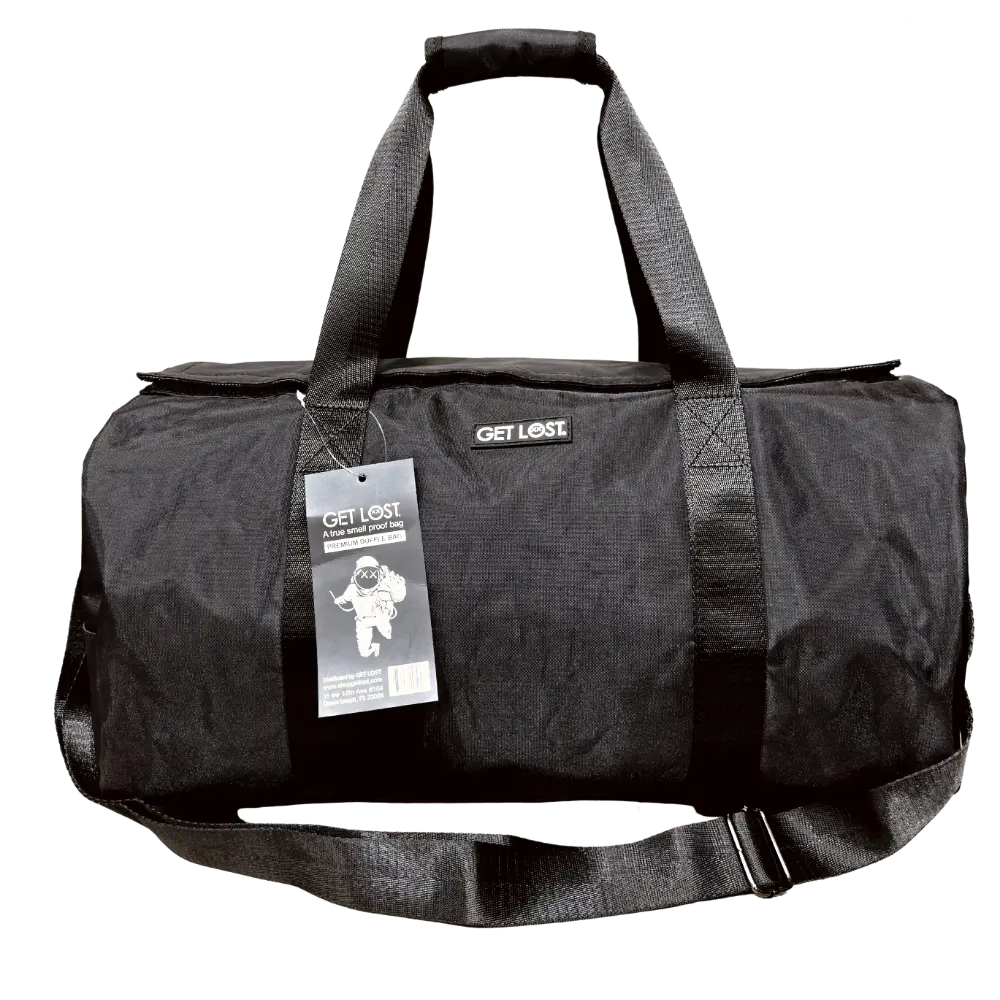 Get Lost Premium Lockable Duffle Bag – Odor-Resistant Travel & Storage Bag (Black)