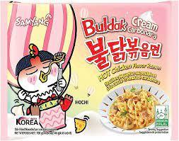 Buldak Spicy Ramen, Hot Chicken Ramen, Korean Stir-Fried Instant Noodle, Carbonara, 1 Bag with 5 Pack Food Pansit
